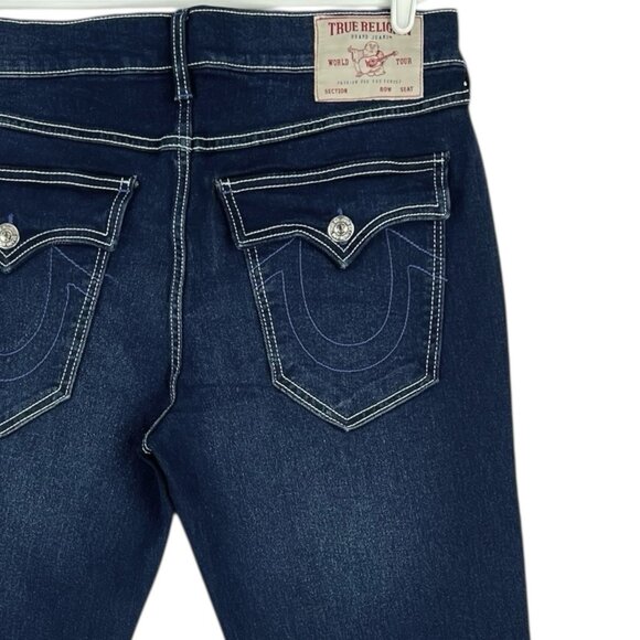True Religion Men's Ricky Relaxed Straight Flap Blue Denim Jeans Size 33x34 NWT - Picture 5 of 12